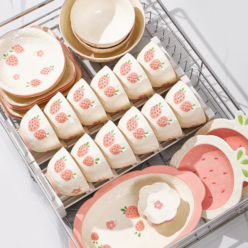 Underglaze Color Simple and Elegant Household Ceramic Tableware 2026 New Model Bowl and Chopsticks Rice Bowl Eating Bowl Bowl and Plate Set