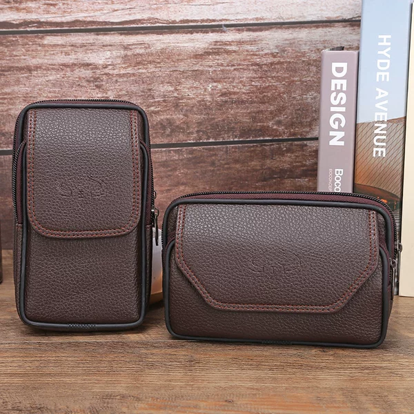 Simple Men's Business Wear Belt Waist Bag Wear-Resistant Waterproof Work Bag Large Capacity Coin Purse Mobile Phone Bag
