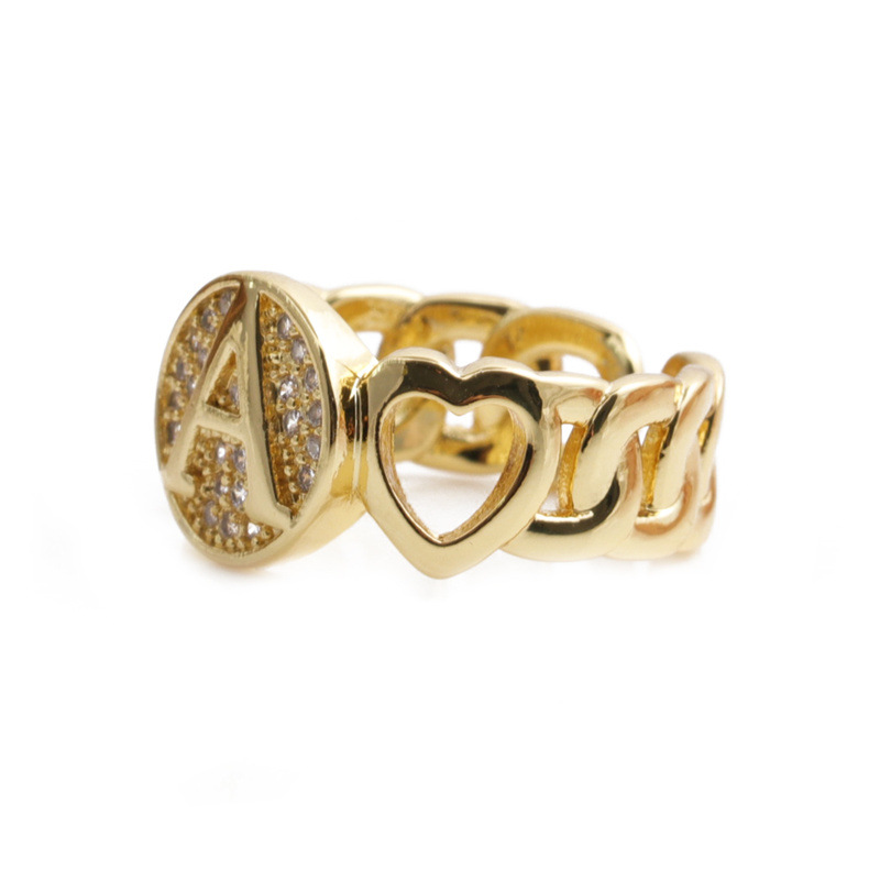 Anillo Abierto De Cobre Con Correa De Letra De Moda Al Por Mayor display picture 25