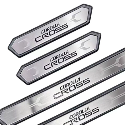 Suitable for 23-24 Toyota Dekorativ pedal başlıqları - 21-24-corolla-plastic-door-sill-strip-silver-black-label