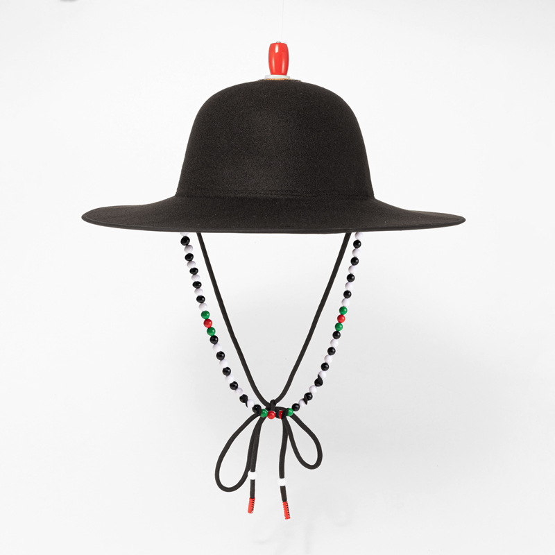 Ancient Costume big round hat flying fish clothing Hanfu hat Halloween martial arts style Jinyiwei black dome Ming big brim hat
