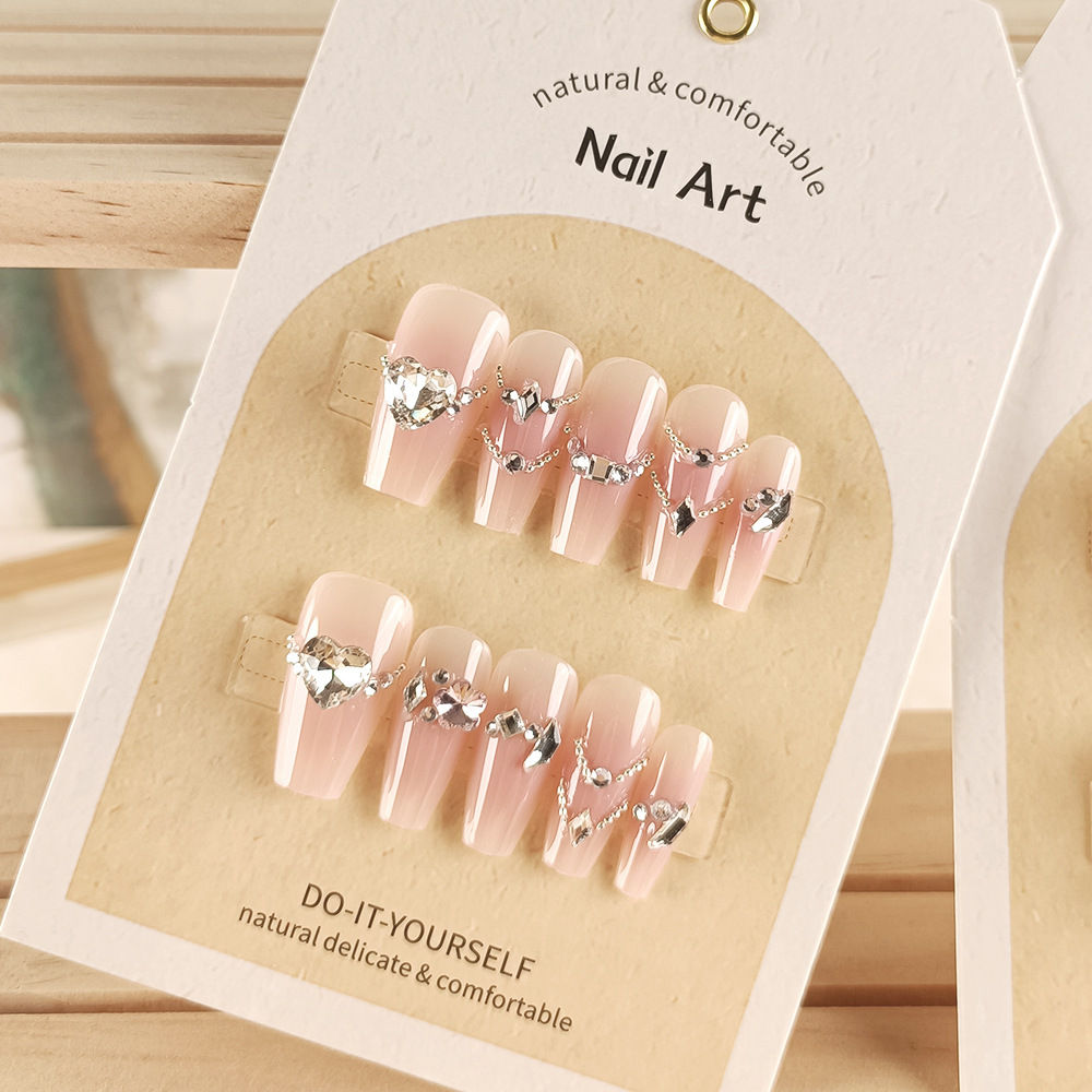 Manicura de Año Nuevo, 10 piezas de diamantes de perlas hechos a mano, arte de uñas portátil, parche de uñas Xiaohongshu, venta al por mayor