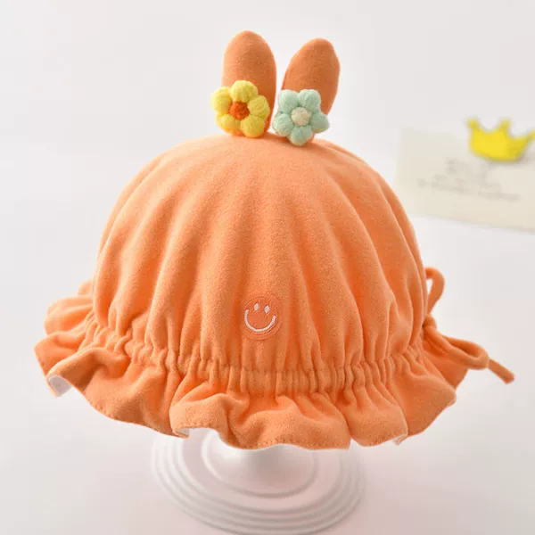 Orange fisherman hat with bunny ears
