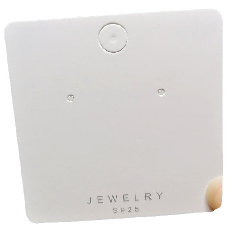 韩版耳环白色加厚正方形卡片现货可定制带S925内销耳钉耳饰卡
