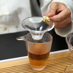 新款加厚耐熱玻璃茶濾不鏽鋼過濾網茶漏套裝創意茶道配件一體網紅