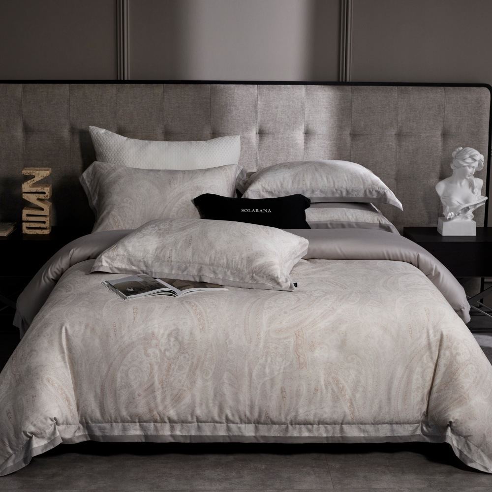 Set copripiumino elegante in cotone tencel spazzolato_voghion.com