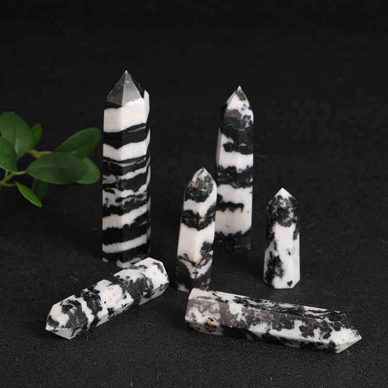 天然紫水晶黒曜石単双尖水晶柱六角柱原石磨き置物ホームリビングオフィス