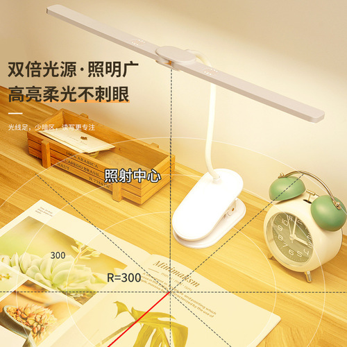 Cross-border clip table lamp double-headed eye protection lighting LED charging eye protection learning children's student desk lamp dormitory bedroom