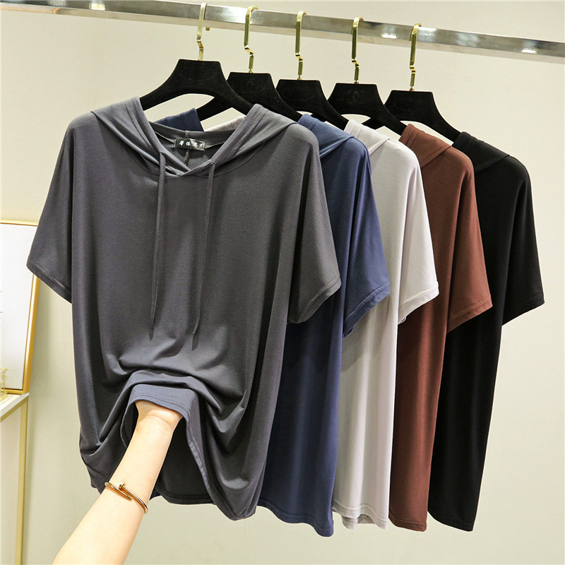 Base body-friendly summer thin solid color colored short sleeve…