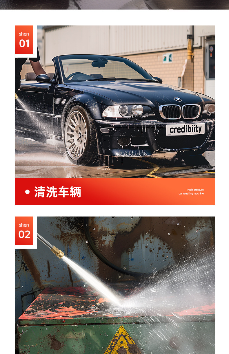 Zhexing High-Pressure Car Washing Machine, Commercial 380V High-Power Cleaning Machine for Farms