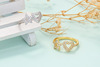 Adjustable ring heart-shaped heart shaped, zirconium, nail decoration, European style, micro incrustation