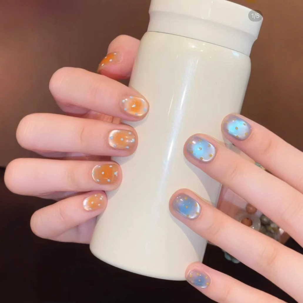 [Queso de sal marina] Estilo AB azul y amarillo con ojos de gato de lunares de Kluli, armadura de pato mandarín hecha a mano