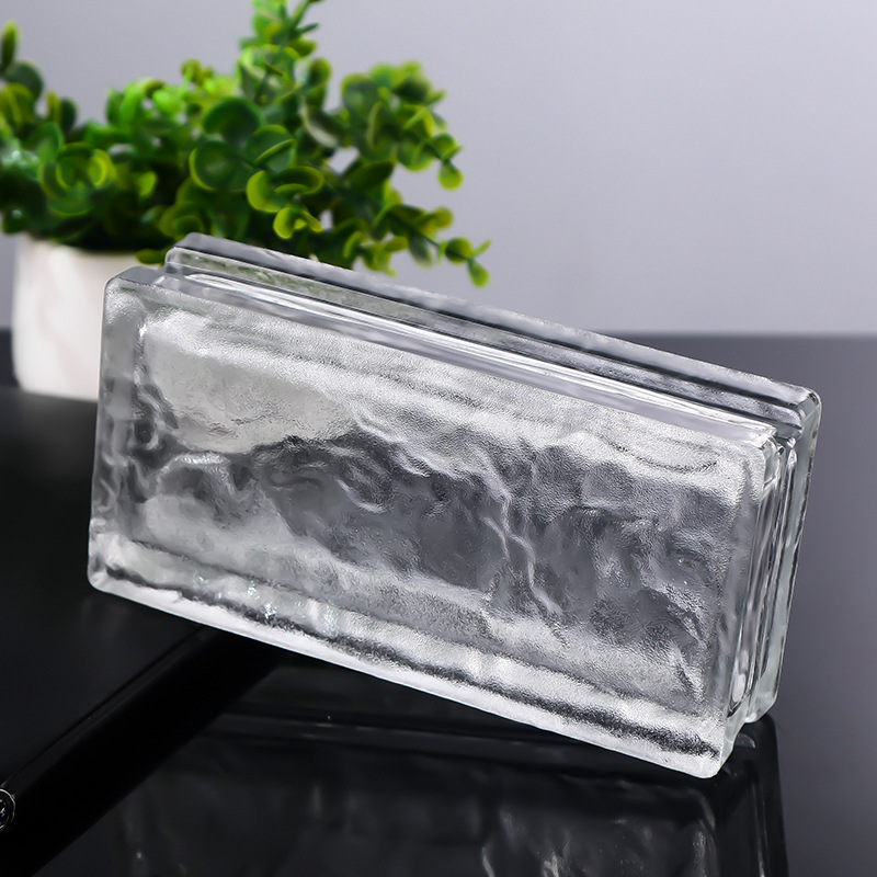 ladrillo de vidrio ultra blanco ladrillo de cristal pared de partición transparente baño opaco ladrillo hueco de patrón solar rojo