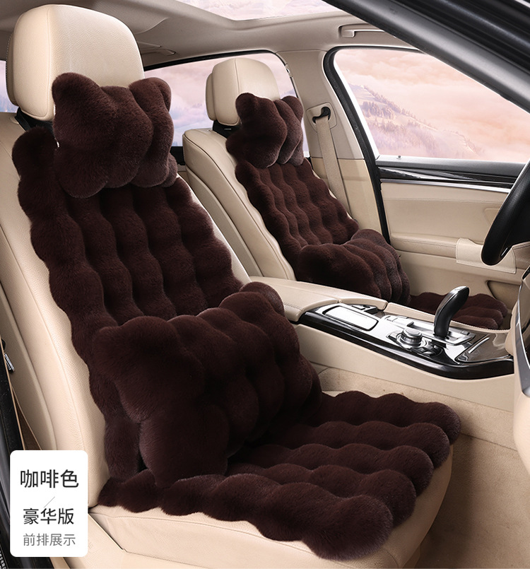 2023 TikTok car cushion winter rabbit plush car cushion bubble velvet warm men's and women's five-seat Universal seat cushion wholesale