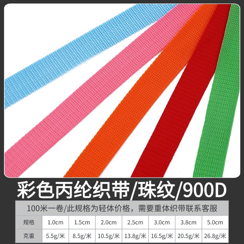 Cinta de polipropileno trenzada de tejido liso peinado, engrosada, negra, de 1-5 cm, para accesorios de equipaje, cinta de borde, patrón americano