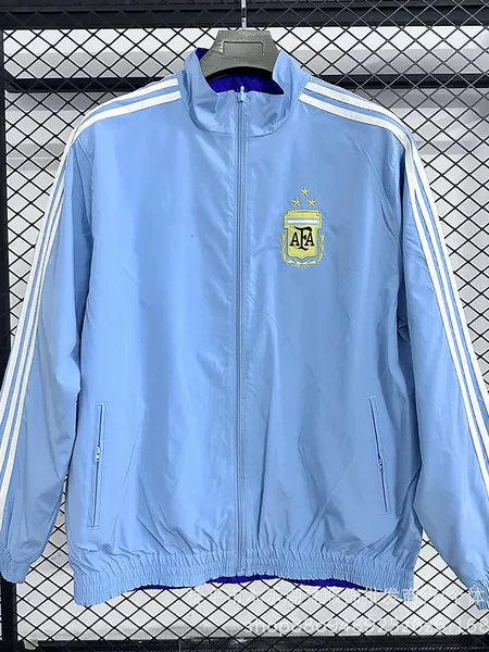 Cross-Border World Cup Football Training Jacket Windbreaker Stand Collar Double-Sided Coat Men Miami Barcelona Spain Morocco