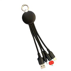 発光ロゴキーホルダー 1 対 3 充電ケーブル スリーインワン携帯電話高速充電データケーブルレーザースクリーン印刷 USB