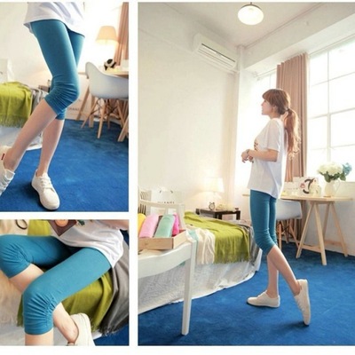 Leggings summer Seventh Spring and summer Korean Edition Exorcism Emptied fold Tight fitting Pants Large Thin section Elastic force