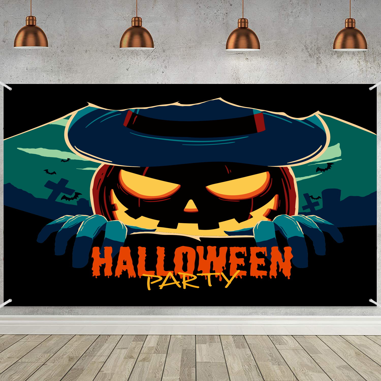 2021 transfronterizo nuevo cartel de Halloween Fondo tela banner escena atmósfera diseño decoraciones de Halloween