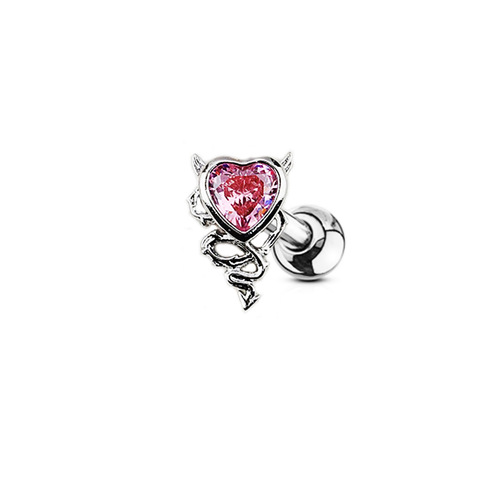 Gaibei European and American cross-border heart-shaped navel ring, navel nail, devil nose nail, lip nail, breast ring, earring, stainless steel jewelry