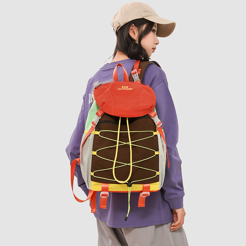 Cross-Border Outdoor Lightweight Travel Hiking Backpack with Trendy Patchwork Design, Large Capacity, Water-Resistant, and Unique Design Cross-Border Outdoor Lightweight Travel Hiking Backpack with Trendy Patchwork Design, Large Capacity, Water-Resistant, and Unique Design