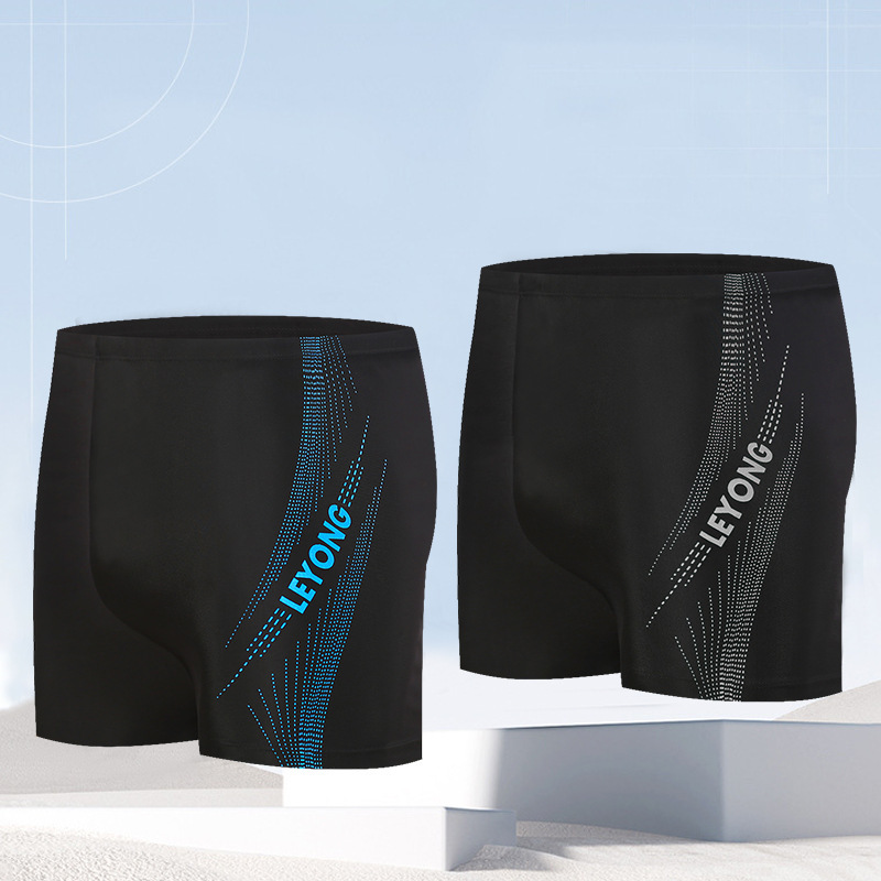 Men's Swimming Trunks Hot Spring Beach Trunks Large Size Quick-Drying Boxer Swimming Trunks Breathable Anti-Embarrassment Swimming Trunks Men's Factory Wholesale