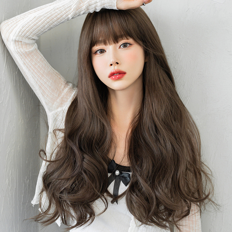 Wig women's long hair full head cover new temperament and waist long curly hair Big Wave full head cover wig wholesale Wig women's long hair full head cover new temperament and waist long curly hair Big Wave full head cover wig wholesale