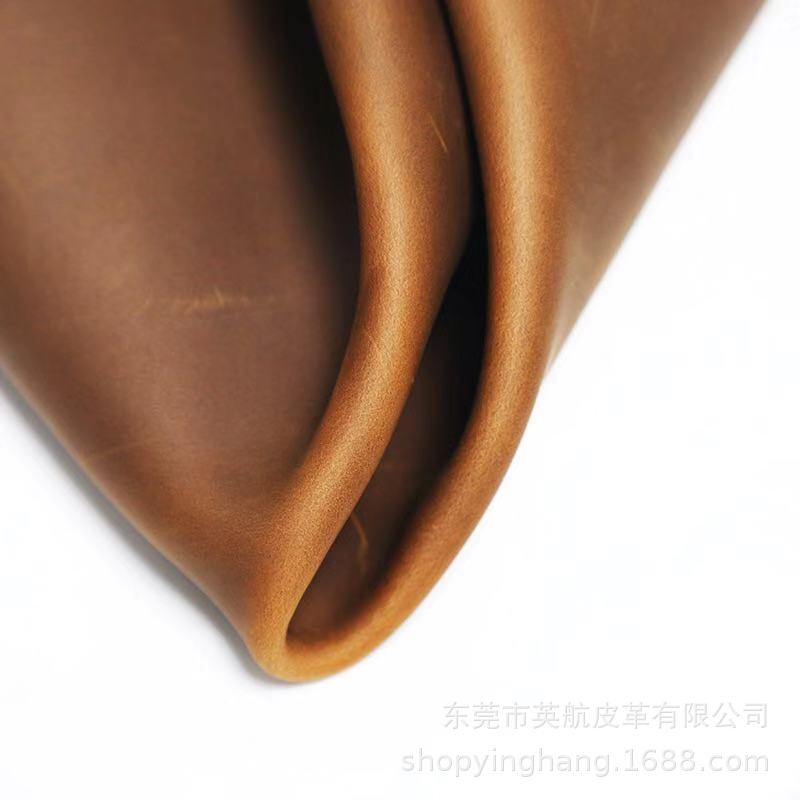 现货疯马皮双色仿古工艺真皮料皮套刀套手工牛皮二层牛皮料 DIY