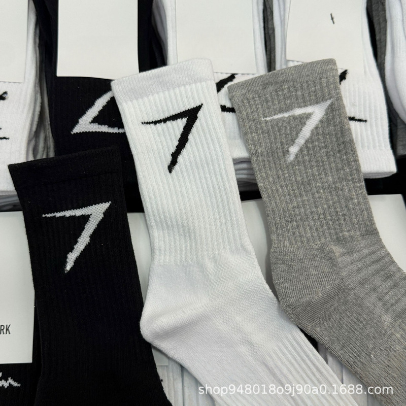 Cross-border foreign trade shark with muscle cotton socks GYM Shocks yoga fitness running towel socks long