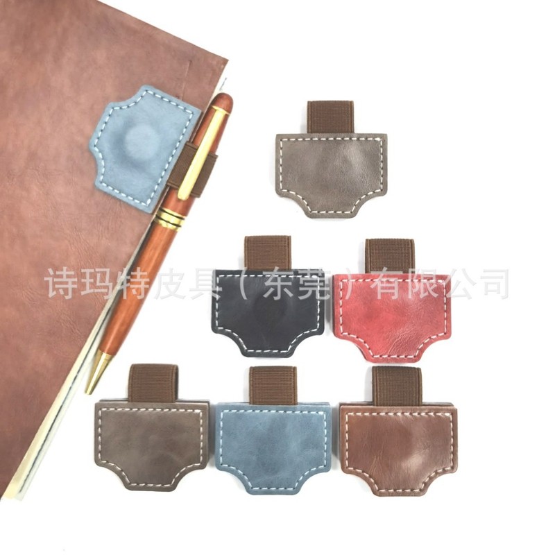 跨境疯马皮磁吸书签 磁性复古书签书页记忆磁性真皮书夹雕刻书签|undefined
