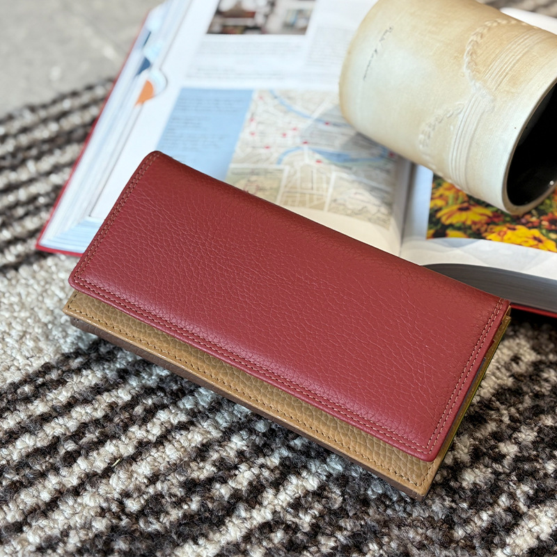 Long Genuine Leather Women's Wallet Niche Design 2025 New Arrival Luxury Multi-Functional Folding Purse Wholesale - Thumbnail 6