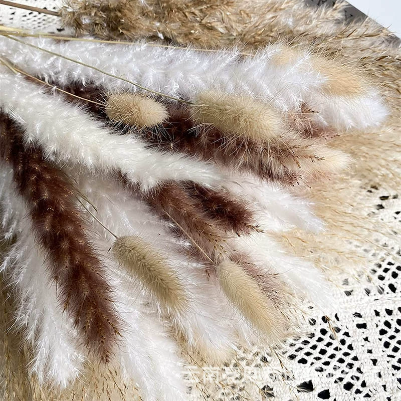 Букет из натуральных сухоцветов из травы панпас, кроличий хвост, камыши, пыль и прах, украшение для дома в стиле Пошемиан