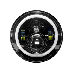 カラフルな LED ヘッドライト 7inch RGB エンジェルアイオフロード車ラングラーフロントヘッドライト修正された車のライト強い光