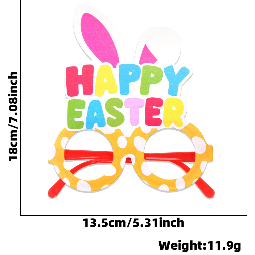 Huevos de pascua de dibujos animados de conejo gafas de decoración de fiesta infantil orejas de pvc fotográficas marcos de gafas