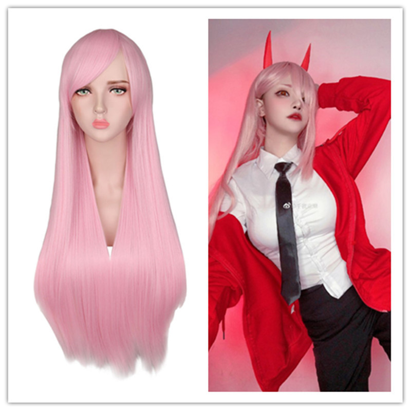 Chainsaw man Pawa chainsaw man power 80cm cos wig pink long bangs