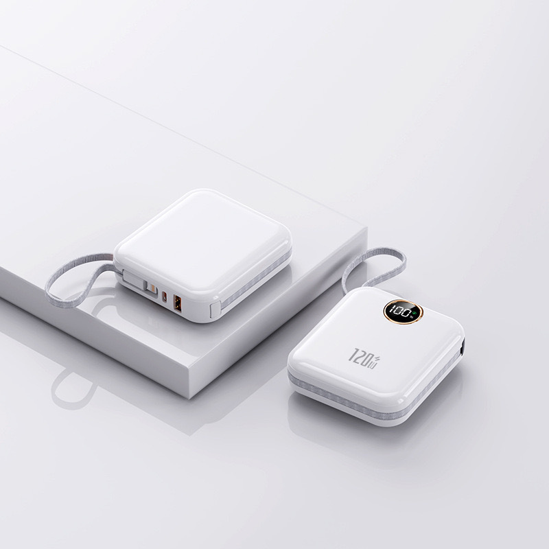 クロスボーダー 120W 超高速充電 10000mAh パワーバンク大容量内蔵ケーブルミニポータブル電源|undefined