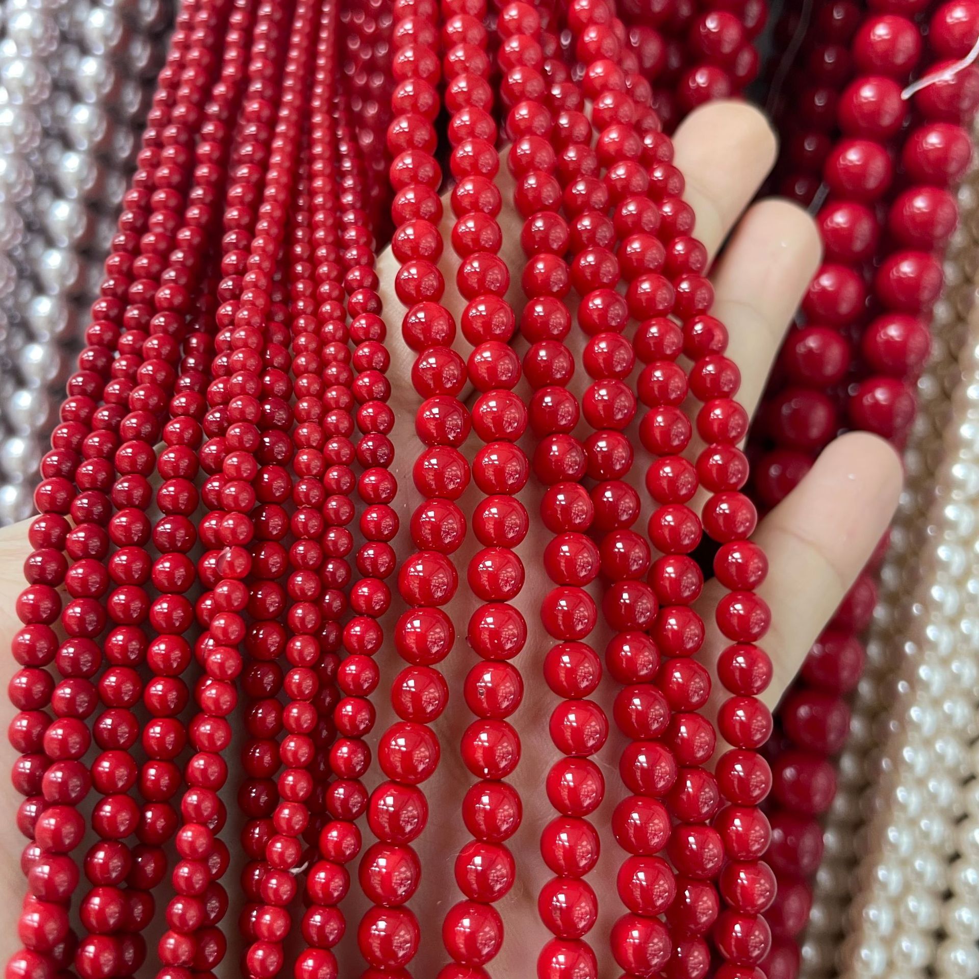 도매 남해 쉘 비즈 2-20MM 스트레이트 홀 고광택 쉘 진주 라운드 비즈 DIY 쥬얼리 액세서리 비즈 느슨한 비즈