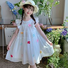 女童连衣裙夏款2025新款洋气童装小女孩夏装雪纺裙儿童夏季裙子薄