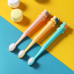 New cartoon bear children's toothbrush single pack, suitable for babies and young children aged 2-12, delicate soft bristle toothbrush, factory wholesale