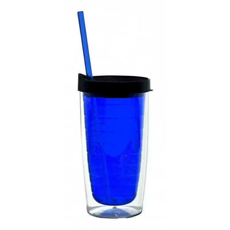 Cross-border Amazon new direct drinking plastic water cup Internet celebrity simple and portable 24oz double-layer thread cup
