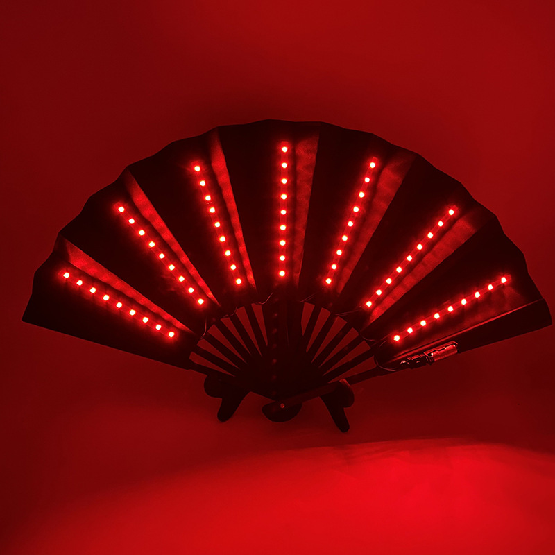8-pulgadas luminoso ventilador luminoso colorido LED luminoso plegable ventilador bar discoteca fiesta escenario atmósfera props