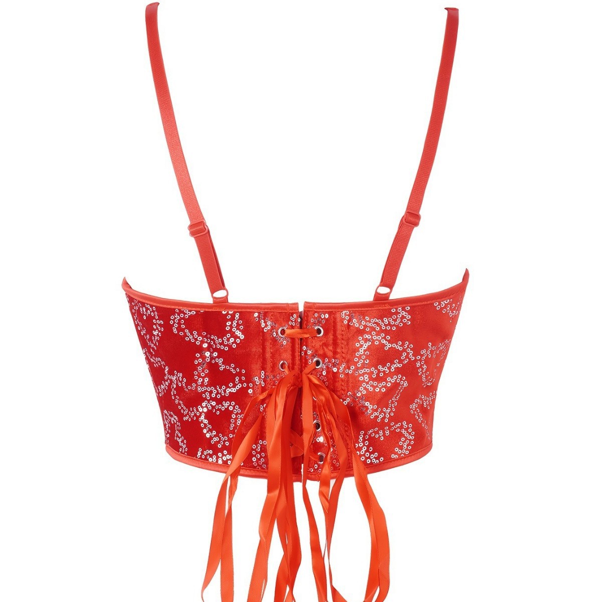 Europa y los Estados Unidos sequinilla roja decoración chaqueta de cintura de cintura, hueso de pescado, ropa de cuerpo, temu suministro transfronterizo