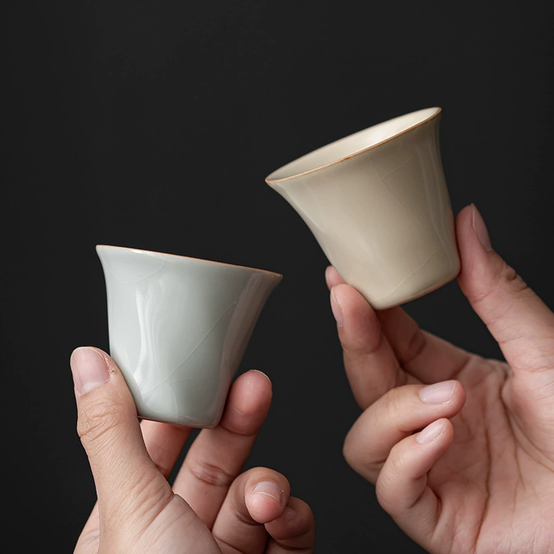 Ru печь чайная чашка Золотая шелковая открытая пленка может поднять творческую личную чашку Одиночная чашка кунг-фу чайный набор керамическая Подарочная коробка оптовый логотип