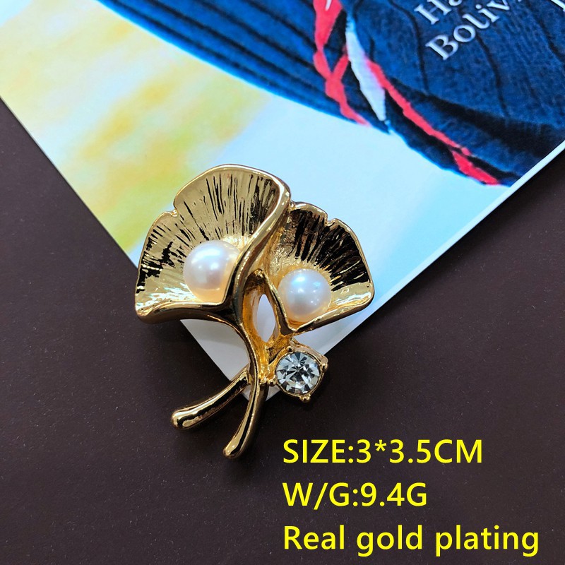 Electroplated Real Gold Turquoise Black Stone Cute Animal Drip Glazed Enamel Straw Hat Brooch Plant Leaves Pearl Pin display picture 32