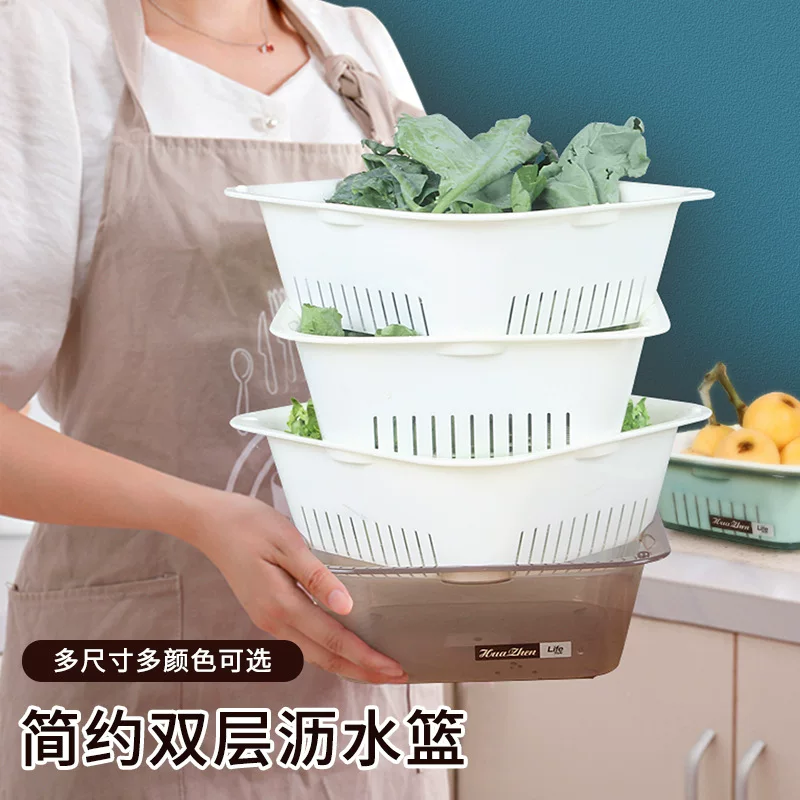 (Cross-border trading), double-layer plastic drying rack for fruits and vegetables