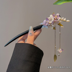 新商品レトロ気質紫鈴蘭流蘇髪かんざしファッション蝶花かんざしチャイナドレス漢服髪飾り