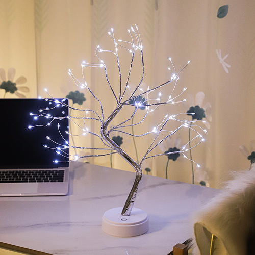 Amazon Christmas 108 lights led copper wire tree light touch switch starry night light indoor decoration tree light