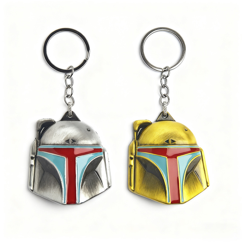 Star Wars bobbaffet casco llavero de aleación bolsos de automóviles llavero colgante