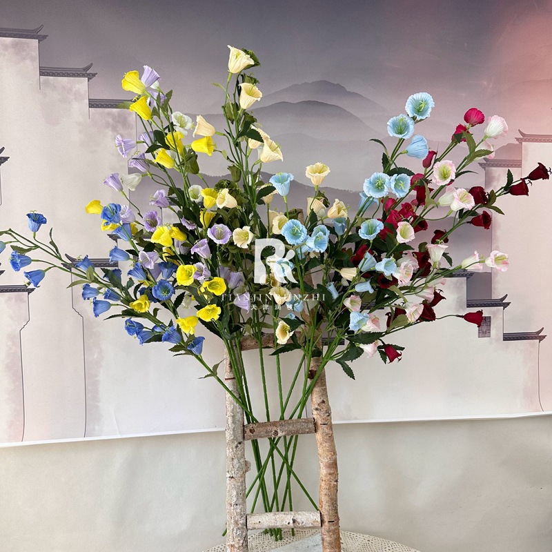 24th New Style Artificial Flowers Upside-Down Fuchsia Artificial High Branch Encrypted Bellflower Living Room Decorative Ornament Wedding Celebration Flower Arrangement Flowers