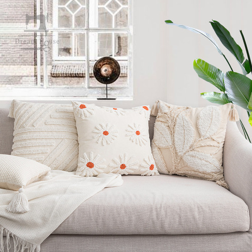 Nordic ins style tufted pillow cushion bed and breakfast sofa bed pillow lumbar pillow office seat pillow cover wholesale